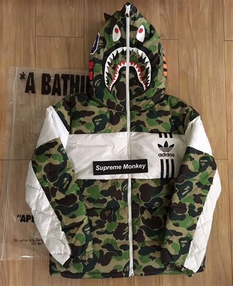 fake bape adidas jacket|authentic bape shark.